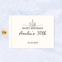 One Personalized Black Or White Horizontal Guestbook, Black And Gold Photo Album, Custom Birthday Party Sign-In Book, Personalized Birthday Guestbook. - Multicolor 2 - View 17