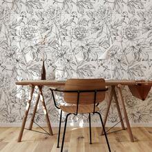 1 Roll Thick Waterproof Self-Adhesive Wallpaper, Retro Solid Color Peony Floral Pattern, Home Decor Wall Paper, Suitable For Bathroom, Living Room, Bedroom, Kitchen, DIY Furniture Renewal Self-Adhesive Wallpaper - Multicolor - View 5