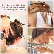 6 Professional Hair Clips, Non Slip And Traceless Silicone Tape Hair Clips, Unisex, Black, Suitable For Hair Styling, Fixed Headwear Decoration Use