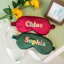 Personalized Bridesmaid Gift Set: Sleep Mask And Pillowcase Set, Includes Customized Letter Combination Sleep Mask, Wedding Favor, Bridesmaid Gift Mask - Multicolor - View 8