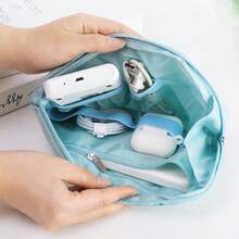 1pc Portable Travel Organizer Bag, Minimalist Waterproof Cosmetic, Cable, Jewelry Storage - Multicolor - View 6