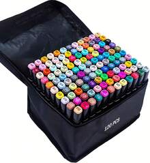 120 Colors Alcohol Markers Set, Dual Tips Blender Art Marker For Drawing Permanent Sketch Marker For Adult Coloring, Illustrations Alcohol Based Markers, Artist Pens And Gifts - 120 Colors/set - View 1