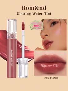 Rom&nd Glasting Water Tint 16 FIGRISE, Rossetto liquido Romand, Lucidalabbra, Non appiccicoso, Finitura lucida e brillante, Lunga durata, Idratante, Illuminante, Effetto naturale, Tinta labbra per uso quotidiano, Cosmetica coreana, REGALO, 4g/0.14oz