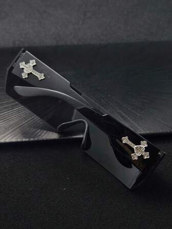 1 pieza Gafas de moda casual clásicas, gafas deportivas envolventes, gafas sin montura de moda futuristas de estilo cyberpunk, adecuadas para conducir, actividades al aire libre, unisex