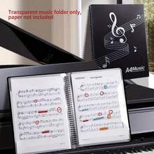 A4 Music Score Folder - 40 Page Flip Piano Sheet Music Stand, Durable PP Paper, Suitable For Beginners, Choirs, Bands, Solo Performances File Organizer - Various Colors, Waterproof & Durable, Multipurpose For Music Folders, File Folders, Music Class Supplies, Music Accessories, Office Supplies, Guitar Accessories, Performance Accessories, Music Storage, Music Decor, Holiday Gifts, Birthday Gifts, Valentine's Day Gifts, Etc. - Multicolor - View 4