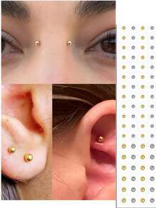 3 Sheets Fake Piercings, Fake Nose Ring, Fake Eyebrow, Lip Ring, Labret Studs & More - Adhesive Face Jewelry,Comes With A Bonus Pair Of Tweezers