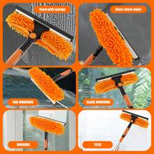 2-In-1 Glass Door/Window & Car Window Cleaner - Chenille Scrub Head Squeegee, Easily Clean Car Windows And Remove Water Stains. This Multifunctional Car Window Squeegee Keeps Your Windows Sparkling Clean! The Soft Chenille Scrub Head Achieves Stain-Free Cleaning, And The High-Quality Squeegee Blade Quickly Removes Water Stains.