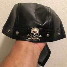 Icebanner WoMen's Punk Style Skull Cap - Black Studded Faux Leather Bandana Head Wrap With Metal Trim, Adjustable Biker Doo Rag For Motorcycle & Hip Hop Fashion, Hats For Women - 1pc - 查看 6