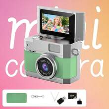 Mini cámara digital con llavero (incluye tarjeta de memoria de 32GB, lector de tarjetas, adaptador), captura de fotos y videos, cámara con pantalla abatible CCD, excelente regalo para vacaciones y Navidad - Multicolor - Ver 18