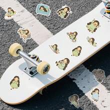 56Pcs Cute Cartoon Slouchy Girl Graffiti Stickers Q Version Cute Girl Decorative Luggage Stickers - Multicolor - View 11