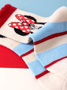 Disney 10/5 Pairs Minnie Mouse High Elasticity Sports Cute Series Socks, Mickey Mouse Family Socks, Autumn/Winter Girls' Elsa Princess, Mermaid Princess Mid-Calf Socks, Korean Cartoon Boys' Winter Breathable Baby/Student Short Socks