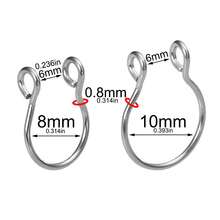 10个装 U型钛合金8mm/10mm鼻环假鼻夹式鼻中隔环身体穿刺饰品 - 銀色 - 查看 4