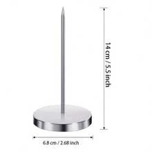 不锈钢收据夹 - 高级桌面收纳架，可用于放置笔记、备忘录和账单，配有橡胶头套和坚固底座，节省空间，防锈处理，以及方便卫生的夹子；是繁忙厨房、办公室、咖啡馆和家庭办公桌的理想菜单卡夹、账单夹和外卖订单夹。可拆卸防滑硅胶脚垫，低调设计。 - 彩色 - 查看 4