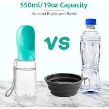 PZW Botella De Agua Portátil Para Perros Dispensador Plegable Para Caminar Senderismo Accesorios Para Cachorros Botella De Agua Para Perros Con Filtro De Carbón Activado A Prueba De Fugas Materiales3883 - Màu xanh lam - Xem 5
