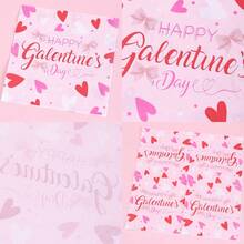 20/40/60pcs Heart & Bow "HAPPY Galentine's Day" Printed Disposable Napkins, Pink Tone With Bow And Red Heart Patterns, Suitable For Friends Gathering, Family Party, Girls' Night, Valentine's Day Cocktail Napkins, Galentine's Day Party Decor, Beverage Napkins, Valentine's Day Singles Party, Etc. - Multicolor - View 6