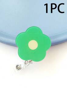 1 Stück bunte Acryl-Blumen-Krankenschwester Einziehbare Clip mit leicht zu ziehender drehbarer Abzeichen-Halterung, Plastik-Ausweishülle mit Clip, Büropersonal, Krankenschwester, Arzt, Studenten-ID-Zubehör, ausziehbarer Schlüsselband-Abzeichen-Clip