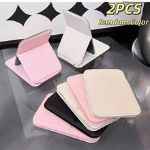 1pc Elegant Portable Folding Makeup Mirror, Vanity Stand, Plastic Surface, Suitable For Dorm, Room Decor, Travel And Outdoor Beauty