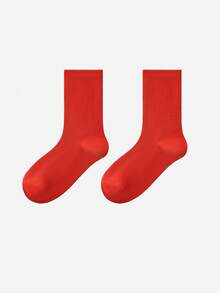 LUVLETTE 1 Đôi tất cổ cao dáng rộng thoải mái cho nữ, phù hợp để đi bộ ngoài trời, du lịch, mùa thu - Đỏ - Xem 10