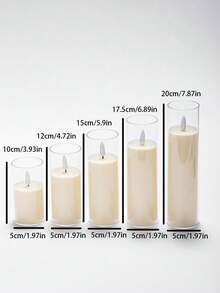 1pc Ivory Wax Cup Set, Flameless LED Electronic Candle Lights, Modern Atmosphere Home Decor, Suitable For Dining Table, Bedroom, Living Room, Holiday Gift - White - View 4