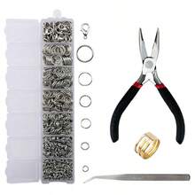 SMI Fine A Set Jewelry Findings Tool Set Open Jump Rings,Jewelry Pliers, Lobster Clasps Hooks, Jewelry Tweezers Jewelry Making Supplies - Multicolor - View 14