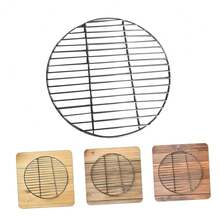 Hemoton Stainless Steel Barbecue Round BBQ Grill Net/Mesh/Rack/Grate/Steam Mesh CooFKing Grate 24cm/9.4 Inch,24X24X0.4CM - 24*24*0.4厘米 - 查看 9