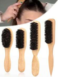 Unisex Nylon & Wood Hair Brush And Beard Brush - Fragrance-Free Professional Hairstyling Brush, Suitable For Professionals To Manage Thick And Thin Hair, Hair Comb, Wood Comb, Hair Brush, Wood Brush, Hair Styling Brush, Detangling Brush, Curling Brush, Straightening Brush, Ideal Travel Essential Hair Styling Tool., Hair Brush Set, - Multicolor - View 7