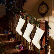 Paquete de 3 medias blancas de Navidad de 18 pulgadas, suaves calcetines de Navidad para Navidad, Navidad, regalo para colgar en la chimenea(default) - Multicolor - Ver 7