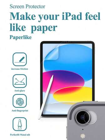 1pc Paper-Feel Screen Protector, Compatible With IPad 11.9 Inch 2025/2022 11th/10th Gen, Matte PET Film For Drawing Anti-Glare Soft Film Screen Protection Essentials, Applicable To Daily Shield, Office, Home Daily Shield Office Home Pad Screen Protector Pad Accessories Waterproof Shockproof Anti-Fall Scratch Resistant