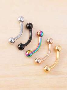 10pcs Versatile Minimalist Stainless Steel Curved Bar Nose Studs & Earrings, Multi-Functional, Suitable For Men & Women, Elegant Christmas/Birthday Gift - Multicolor - View 4