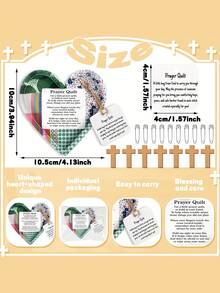 Vintage Prayer Scene Decor,Mini Prayer Quilts With Cross Heart Pocket & Scripture Cloth Panels - Christian Sympathy Gifts For Women, Mothers Day, Baptism, Hospital Visits - Religious Faith-Based Keepsake Pack With Inspirational Bible Verses, Vibrant Fabric Design