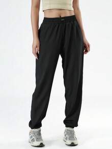 Women's Summer Long-Sleeve Sun Protection T-Shirt – Quick-Dry Ice-Silk Running Top, Lightweight Breathable Gym Shirt With Thumb Holes, Cooling Hiking Base Layer For Spring/Autumn Jogging, Yoga, Fitness & Daily Casual Wear - Black - View 5