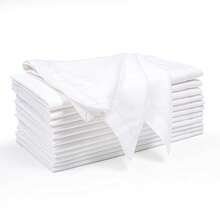 White Napkins Set Of 12 Cotton Flax Dinner Napkins Best For Cocktail Party And Everyday Use With Plain 18X18 - Washable Napkin,18inchx18inch(Setof1),WhiteWhite - 白色白色 - 查看 1