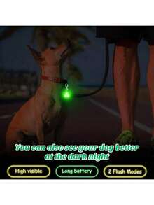 1pc Random Color LED Pet Pendant Collar, Waterproof Dog Collar Light For Outdoor Walking, Silicone LED Dog Collar Dog Tag Light For Night, Battery Included - Multicolor - View 3