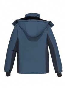 CAMEL CROWN بلوك الألوان جاكيت معطف رجالي ذات غطاء مضادة للماء