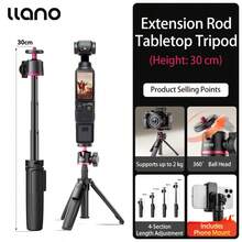 Llano Camera Desktop Multifunctional Tripod 360° Gimbal Head All-In-One Tripod Compact Portable Mini Handheld Stand With Ball Head Compatible With Pocket 3 Extension Rod For Canon R50, Nikon, Fujifilm, CCD, DSLR, And Mirrorless Cameras - Black - View 5