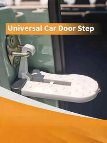 重型 400 磅承重 SUV/卡车折叠踏板 – 铝合金汽车启动器，带安全锤/破窗器，防滑黑/银色饰面，耐刮擦，易于安装（兼容房车）