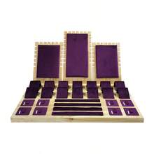 Bamboo And Wood Jewelry Display Stand Velvet PU Leather Ring Stud Necklace Pendant Bracelet Storage And Display Stand - Bamboo and Wood Set - View 17