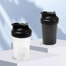 1 Pcs Leakproof Shaker Bottle With Stainless Steel Mixing Balls 12oz Protein Shaker Cup For Gym Workout Travel Shake Drink Portable Bottle Home Use - Trắng và Đen - Xem 5