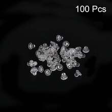 Uxcell Earring Backs, 150pcs - Silicone Earring Backs Studs, Soft Earring Backs Replacements Slip Stoppers Fish Hook Earring Hoops (,6mm),Soft Silicone,Secure & Non-Slip,Breathable & Non-Stuffy - 50 - View 2