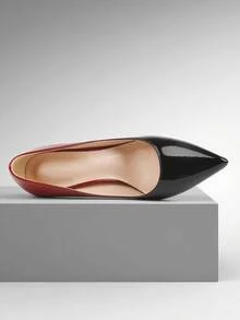 MERUMOTE Women's Elegant Stiletto Heels Pointed Toe Slip On Pumps Comfortable High Heel Shoes For Party Wedding - Red Black - 查看 5