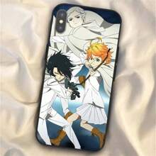 Funda de teléfono negra compatible con The Promised Neverland para Apple 12, 11, 8, 7, 6, 6S, XS, XR, X, SE, Mini, Plus, Pro, Max. Funda compatible con iPhone 17 Pro Max, 17 Pro, 17, 16 Pro Max - 097HA2901HSE - Ver 13