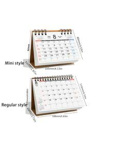 2026新款简约双线圈翻页桌面日历备忘录记事本办公用品2025-2026计划本 - 單件 - 查看 12