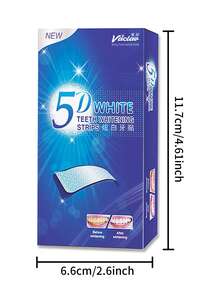 3D/5D/9D牙齿美白贴片、牙齿美白凝胶、不敏感、专业牙齿美白贴片、不含过氧化物、速效牙齿清洁贴片、家用牙齿美白套装、去除汽水、咖啡和茶渍 - 藍色 - 查看 7