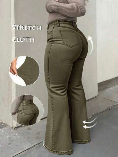 Large Size Denim Flared Pants,Elegant,Chic,Formal,Going Out Outfit,Fall Clothes For Women,Plus Size Jeans,Jeans Plus Size Women,Curve Jeans,Jeans For Women,Black Jeans,Baggy Jeans,Pants,Cargo Pants,Cowgirl Plus Size,Halloween,Halloween,New Year,Country,Christmas