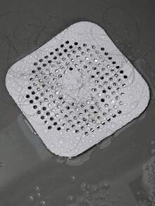 4件套淋浴排水口过滤器，包含毛发过滤器、浴缸塞和排水口保护器，带吸盘，适用于浴室、浴缸和厨房 - 白色 - 查看 14