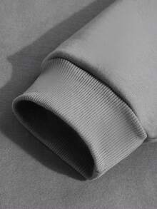 1件乌克兰语标语印花女式抓绒圆领卫衣，支持乌克兰口号套头衫，女士休闲长袖上衣 - 灰色 - 查看 4