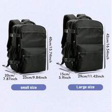 真空压缩背包 - 耐用尼龙，多口袋存储，适合旅行、徒步旅行、露营和商务旅行，节省空间的设计，内置泵，旅行必需品整理器，紧凑的旅行装备，耐用的拉链封口，旅行背包旅行包行李包商务度假大容量便携式多功能旅行行李袋男女通用周末包 - 彩色 - 查看 12