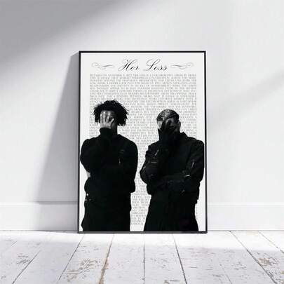 1PC Drake & 21"Her Loss" Poster – Hip Hop Album Art Print – Rap Music Wall Decor – Aesthetic Trap Art – Gift For Rap Fans