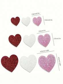 120/60pcs Heart-Shaped Self-Adhesive Stickers, Colorful Glitter Heart Stickers, Suitable For Valentine's Day Handmade Materials, DIY Cards, Box Sealing Stickers, Commercial Product Packaging Sealing Stickers, Gift Box Decoration Bag Packaging Labels - Multicolor - View 3