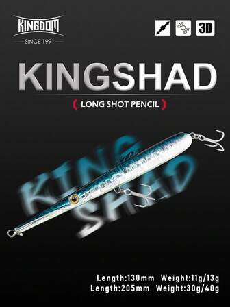  Kingdom Kingshad blyertsfiskebeten, sjunkande flytande 11g/13g/30g/40g för sötvatten och saltvatten, lättkastade långtgående abborre, gädda, öring, abborre, hårda wobblers, konstgjorda beten, lämpliga för professionella sportfiskare och nybörjare, perfekt present till jul, Thanksgiving, Halloween och nyår